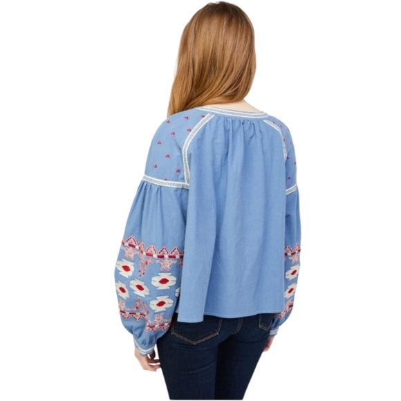 RD & koko Embroidered Swing Jacket - XL - Blue/Red/ White - Pre-Owned - Picture 3 of 11